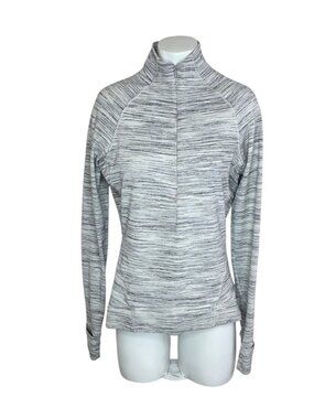 Lululemon Outrun the Elements 1/2 Zip Space Dye Camo White Silver Spoon, Size 8